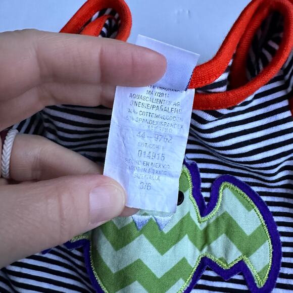 Peaches n Cream Striped Bat Appliqué Halloween Longall - Size 3-6 Months - Picture 5 of 5